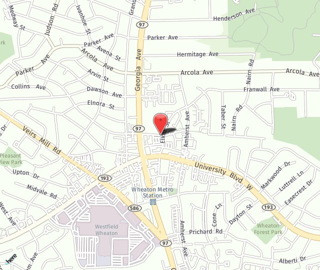 Location Map: 2401 Blueridge Ave. Wheaton, MD 20902